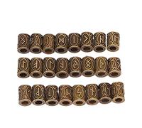 Baxnore Vintage Hair Beard Beads Large Hole Dreadlocks Tube Beads for Men Women Hair Accessories 10x13mm 24PCS Alloy Material for Parties Weddings Festivals