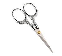 Baxnore Vintage Sewing Scissors Retro Embroidery Scissors Professional Stainless Steel Craft Scissors for Needlework Art Beauty Trimming Gold Silver Antique Brass 12.5cm (Silver)