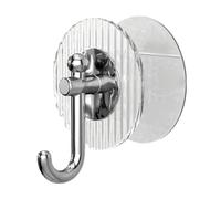 Baxnore Wall Adhesive Hooks Traceless Transparent Modern Style Sticky Robe Towel Hooks Punch Hooks for Bathroom Kitchen Durable PET ABS 4 PCS