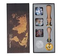 Baxnore Wax Stamp Sealing Kit Premium Rust Proof DIY Letter Sealing Wax Set with Clear Engraved Patterns for Invitations Envelopes Gifts Crafting 10x3.2x21.7cm Includes Stamp Spoon