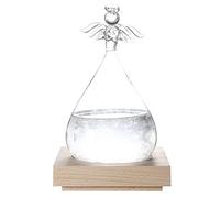 Baxnore Weather Forecast Glass Bottle Innovative Angel Shape Home Decor with Temperature Change Detection for Living Room Gift Pink Purple White 8.3 Inches (White)