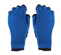 Baxnore Webbed Swim Gloves Fingerless Neoprene Water Resistance Training Gloves for Swimming Surfing Diving Hand Protection Blue Pair of 2 (S)