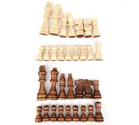 Baxnore Wooden Chess Pieces Set Premium Quality Educational Puzzle Game for and Adults Brain Development Parent Child Interaction 32 PC Learning