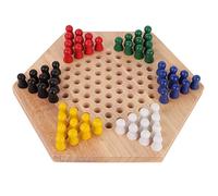 Baxnore Wooden Educational Board Halma Chinese Checkers Set Strategy Game for Family with Eco Friendly Paint Safe Rubber Wood Material Bright Colors Learning