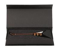 Baxnore Wooden Miniature Electric Guitar Model with Stand Black Mini Musical Instrument Dollhouse Decoration 7.3 Inch for Home Study Music Lovers Gift Basswood Material
