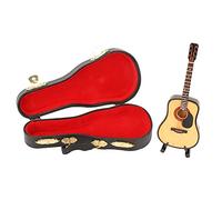 Baxnore Wooden Miniature Guitar Model, Musical Instrument Ornament with Stand Case, Miniature Guitar Replica, Guitar Model Decor for Home Coffee House