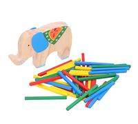 Baxnore Wooden Stacking Elephants Blocks Puzzle Educational Learning for Toddlers Safe Natural Wood Building Game Colorful Animal Stacking Activity