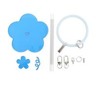 Baxnore Wrist Yarn Holder Elastic Silicone Rotatable Yarn Organizer for Knitting Crochet Crafting with Flower Shaped Acrylic Base 7.5cm Wristband 15cm Pillar (Blue)