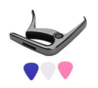 Baxnore Zinc Alloy Multifunctional Guitar with Bridge Pin Puller and Pick Slot 3 Picks for Acoustic Electric Folk Guitars Bass Black Silver Rose Gold (Black)