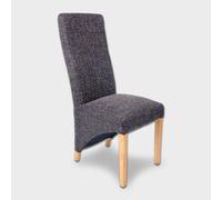 Baxter Dining Chair Wood & Fabric Dark grey