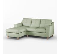 Baxter Fabric L Shaped 3 Seater Corner Sofa With Chaise Left Hand Facing - Charcoal, Silver, Oatmeal or Sage Furnishings For Less UK Light Green One Size