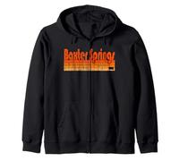 Baxter Springs, Kansas Retro 80s Style Zip Hoodie