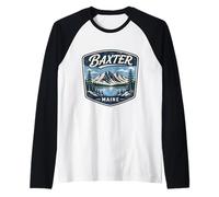 Baxter State Park Maine Mountain Hiking Camping Nature Raglan Baseball Tee