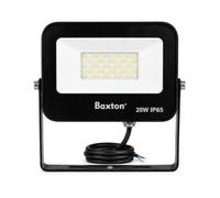 Baxton 20W LED Floodlight Outdoor, 1800LM Security Flood Light, 3CCT Selectable 3000K/4000K/6500K, IP65 Waterproof, Mains Powered Garden Light