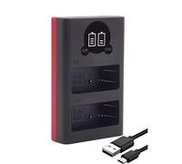 Baxxtar Charger Compatible with DMW-BLG10 E DMW-BLE9 Leica BP-DC15 Battery (Dual LCD 18572 Mini Charger) Powered by USB-C or Micro-USB