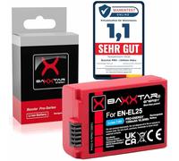 Baxxtar EN-EL25 Battery 1350mAh 7.6V Replacement for Nikon EN-EL25a ENEL25 EN EL25 with Protective Case and NTC Sensor Compatible with Nikon Z30 Z50 Z50II ZFC Z FC