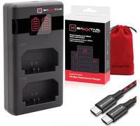Baxxtar NP-FZ100 PD-MaxPerformance Battery Charger (1500 mA) LCD USB-C PD/QC Capable, Quick Charge Function from 20 W Power Supply Compatible with Sony Alpha FX30 A1 A9 A9II A7RIII A7RIV A7III A7IV