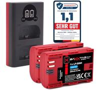 Baxxtar Pro LP-E6NH 2600mAh Battery Pack Compatible with Canon R5 R5c R6 R6II R7 etc. with 18602 Mini-LCD-DUAL Charger (USB-C and MicroUSB Input)