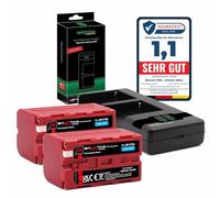 Baxxtar Pro NP-F750 Battery 2x 7000 mAh (50.4 Wh) - LG Cells - with PD Performance USB Charger 161951 (max. 1500 mA) compatible with Sony NP-F970 NP-F750 NP-F960 NP-F570 NP-F550 etc