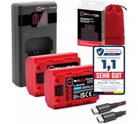 Baxxtar Pro NP-FZ100 Battery (2x 2600mAh - Generation IV) - Charging with PD-MaxPerformance USB-C (1500 mA) for Alpha 6600 6700 7 III IV 7C II 7CR R III ZV-E1 etc.