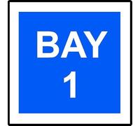 Bay 1 | 40cm x 40cm | Blue/White - Dibond Aluminium Sign for Parking Lots, Loading Zones, Warehouses, Industrial Sites, and Designated Areas
