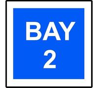 Bay 2 | 20cm x 20cm | Blue/White - Dibond Aluminium Sign for Parking Lots, Loading Zones, Warehouses, Industrial Sites, and Designated Areas