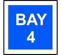 Bay 4 | 30cm x 30cm | Blue/White - Dibond Aluminium Sign for Parking Lots, Loading Zones, Warehouses, Industrial Sites, and Designated Areas