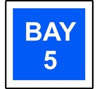 Bay 5 | 40cm x 40cm | Blue/White - Dibond Aluminium Sign for Parking Lots, Loading Zones, Warehouses, Industrial Sites, and Designated Areas