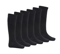 Bay 6 Kids Plain Cotton Rich Knee High School Socks 6 Pack Black 9-12