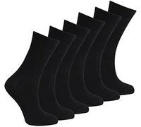 Bay 6 - Kids Plain Cotton Rich Short School Socks 6 Pack Black 9-12