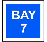 Bay 7 | 20cm x 20cm | Blue/White - Dibond Aluminium Sign for Parking Lots, Loading Zones, Warehouses, Industrial Sites, and Designated Areas