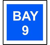 Bay 9 | 20cm x 20cm | Blue/White - Dibond Aluminium Sign for Parking Lots, Loading Zones, Warehouses, Industrial Sites, and Designated Areas