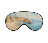 Bay Beach Ocean Port Town Fashion Sleep Eye Mask Soft Covers for Sleeping with Adjustable Strap