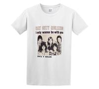Bay City Rollers 1976 I Only Wanna Be with You Rock 'N' Roller 1976 EMI Bell for Mens Fashion T-Shirt White M