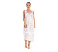 Bay eCom UK Ladies Nightwear Floral Print 100% Cotton Sleeveless Long Nightdress M to XXXL Lavender Black
