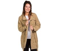 Bay eCom UK Ladies Trench Coat Double Brested Tie Waist Rich Cotton Classic Outwear 8 to16