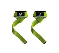 BAY GEAR CO. Wrist Straps for Weightlifting - 1 Pair Cotton Lifting Straps with Neoprene Padding, Comfortable Gym Essentials for Enhanced Grip Strength - Unique Printed Neon Green Design
