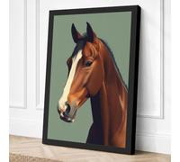 Bay Horse Portrait Modern Canvas Wall Art Print 30x20 Inch (76 x 51 cm)
