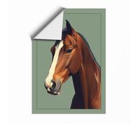 Bay Horse Portrait Modern Unframed Wall Art Print A3 (42×29.7cm), Wall Decor for Living Room, Bedroom, Office & Home, Art Gift