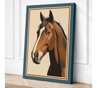 Bay Horse Portrait Rustic Canvas Wall Art Print 18x12 Inch (46 x 30 cm)