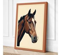 Bay Horse Profile Vintage Canvas Wall Art Print 18x12 Inch (46 x 30 cm)