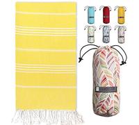 BAY LAUREL Turkish Beach Towel with Travel Bag 39 x 71 Quick Dry Sand Free Lightweight Large Oversized Towels Light