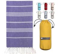 BAY LAUREL Turkish Beach Towel with Travel Bag 39 x 71 Quick Dry Sand Free Lightweight Large Oversized Towels Light