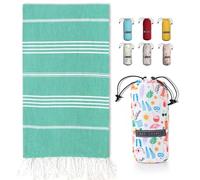 BAY LAUREL Turkish Beach Towel with Travel Bag 39 x 71 Quick Dry Sand Free Lightweight Large Oversized Towels Light