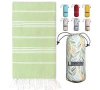 BAY LAUREL Turkish Beach Towel with Travel Bag 39 x 71 Quick Dry Sand Free Lightweight Large Oversized Towels Light