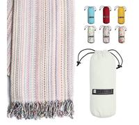 BAY LAUREL Turkish Beach Towel with Travel Bag 39 x 71 Quick Dry Sand Free Lightweight Large Oversized Towels Light