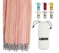 BAY LAUREL Turkish Beach Towel with Travel Bag 39 x 71 Quick Dry Sand Free Lightweight Large Oversized Towels Light