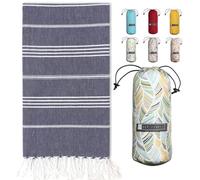 BAY LAUREL Turkish Beach Towel with Travel Bag 39 x 71 Quick Dry Sand Free Lightweight Large Oversized Towels Light