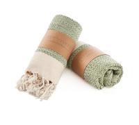 BAY LAUREL Turkish Hand Towel - Pack of 2 | Soft & Absorbent Decorative Towels for Bathroom, Hand, Face, Hair, Gym, Yoga, SPA, Kitchen & Tea (Pistachio, Diamond 15x26 Inches (Set of 2))