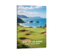 Bay of Islands New Zealand Vintage Travel Poster 24x36inch(60x90cm) Wall Decor Painting Canvas Wall Art Living Room Poster Bedroom
